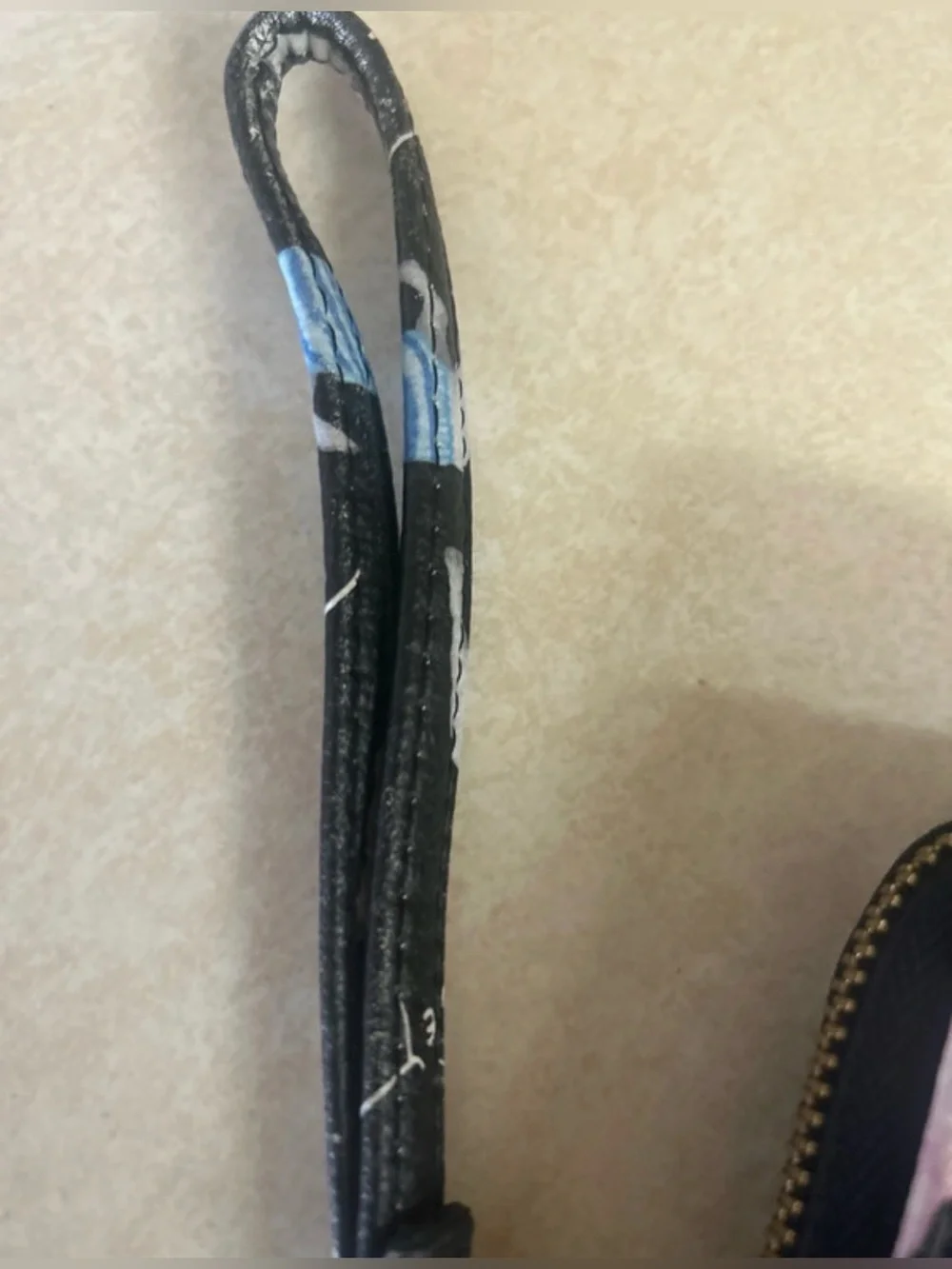 Betsey Johnson French Bulldog Zip Around Wristlet Wallet Black